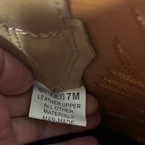 Masterson Boot Company Tan/Pink Mid Calf Cowboy Boots Sz 7 - Picture 5 of 9